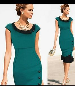 Green Black Vintage Dress